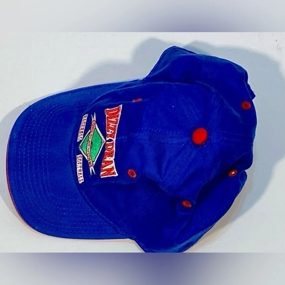 THE GAME HEADGEAR BLUE AND RED with TED DIZZY DEAN LETTER BASEBALL SOFTBALL